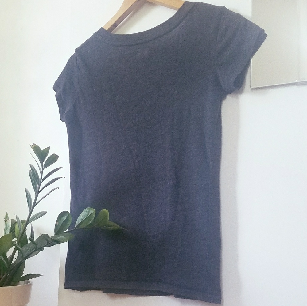 SOLD BDG Charcoal V Neck Tee - Picture 2 of 4